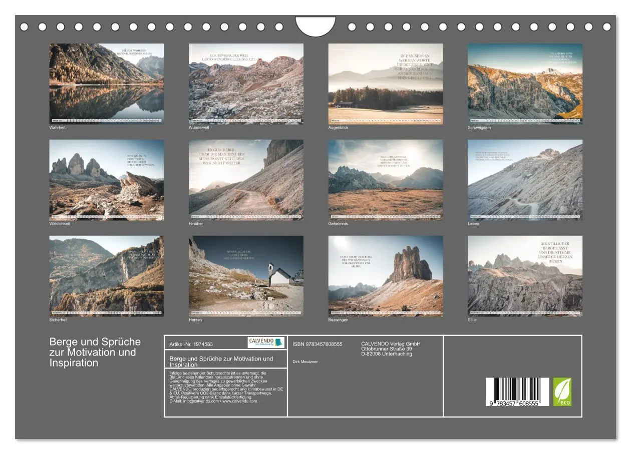 Bild: 9783457608555 | Berge und Sprüche zur Motivation und Inspiration (Wandkalender 2026...