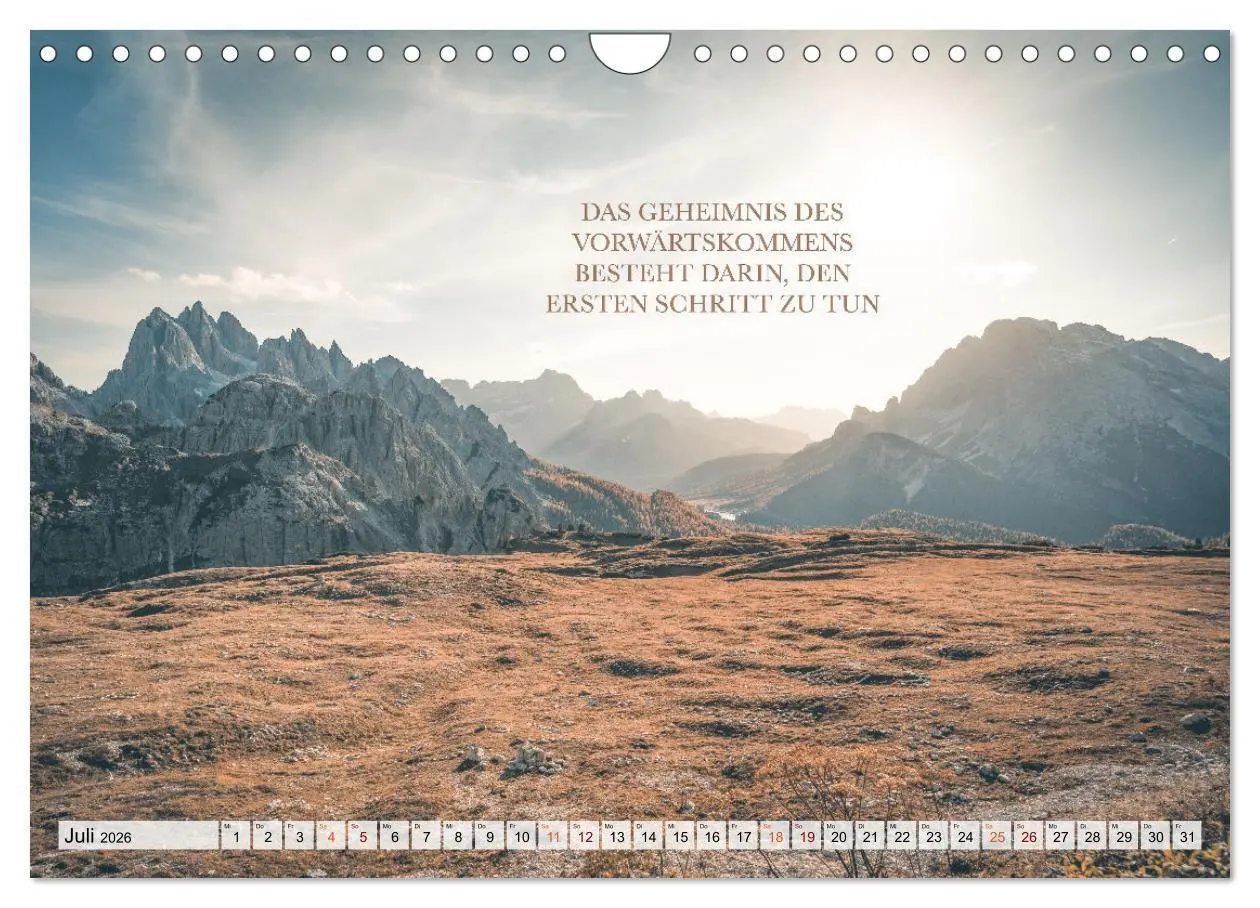 Bild: 9783457608555 | Berge und Sprüche zur Motivation und Inspiration (Wandkalender 2026...