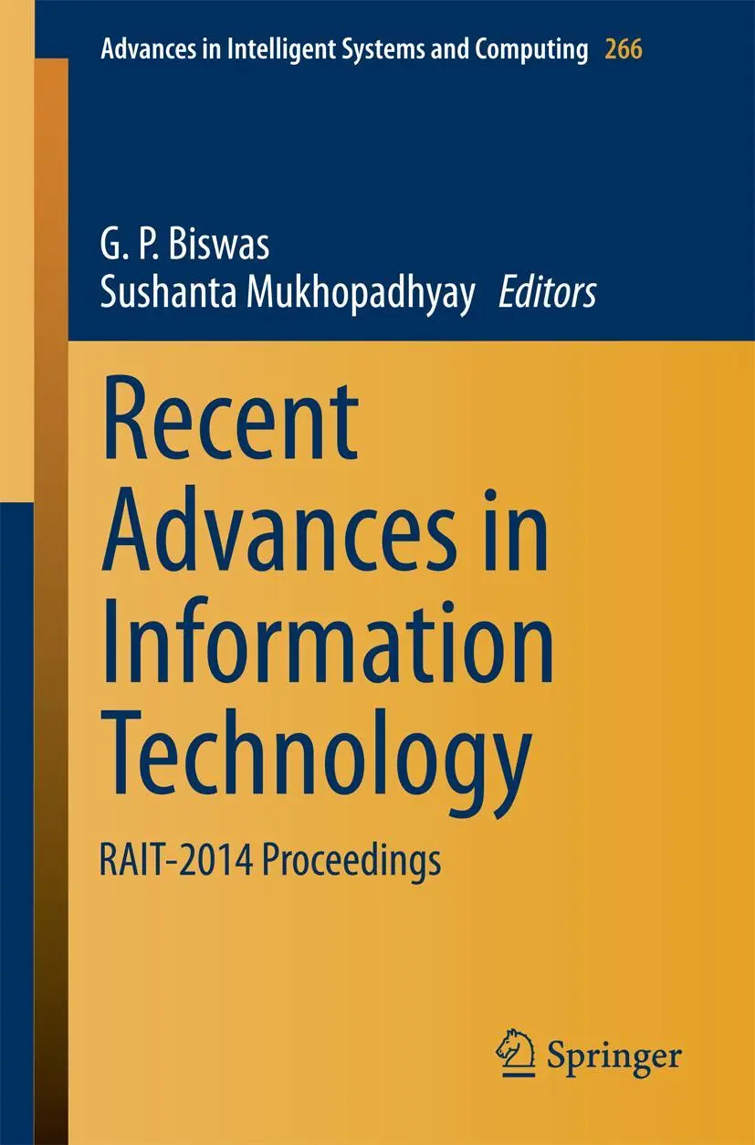 Cover: 9788132218555 | Recent Advances in Information Technology | RAIT-2014 Proceedings