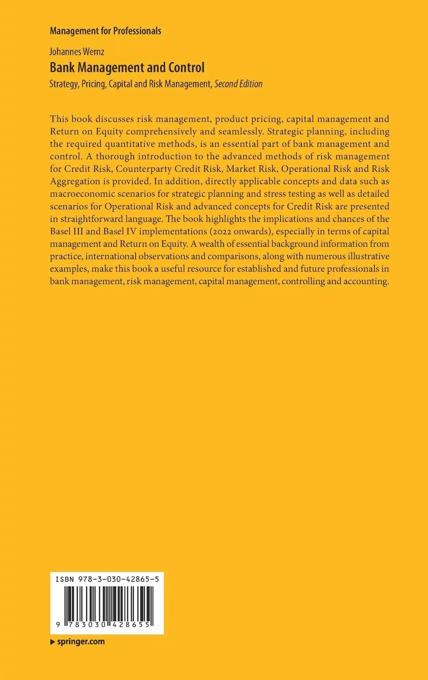 Rückseite: 9783030428655 | Bank Management and Control | Johannes Wernz | Buch | xv | Englisch