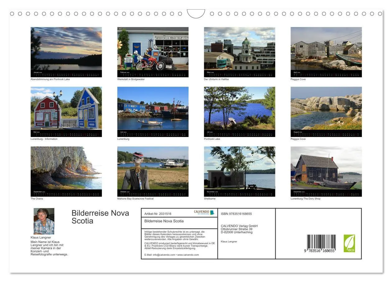 Bild: 9783516168655 | Bilderreise Nova Scotia (Wandkalender 2026 DIN A3 quer), CALVENDO...