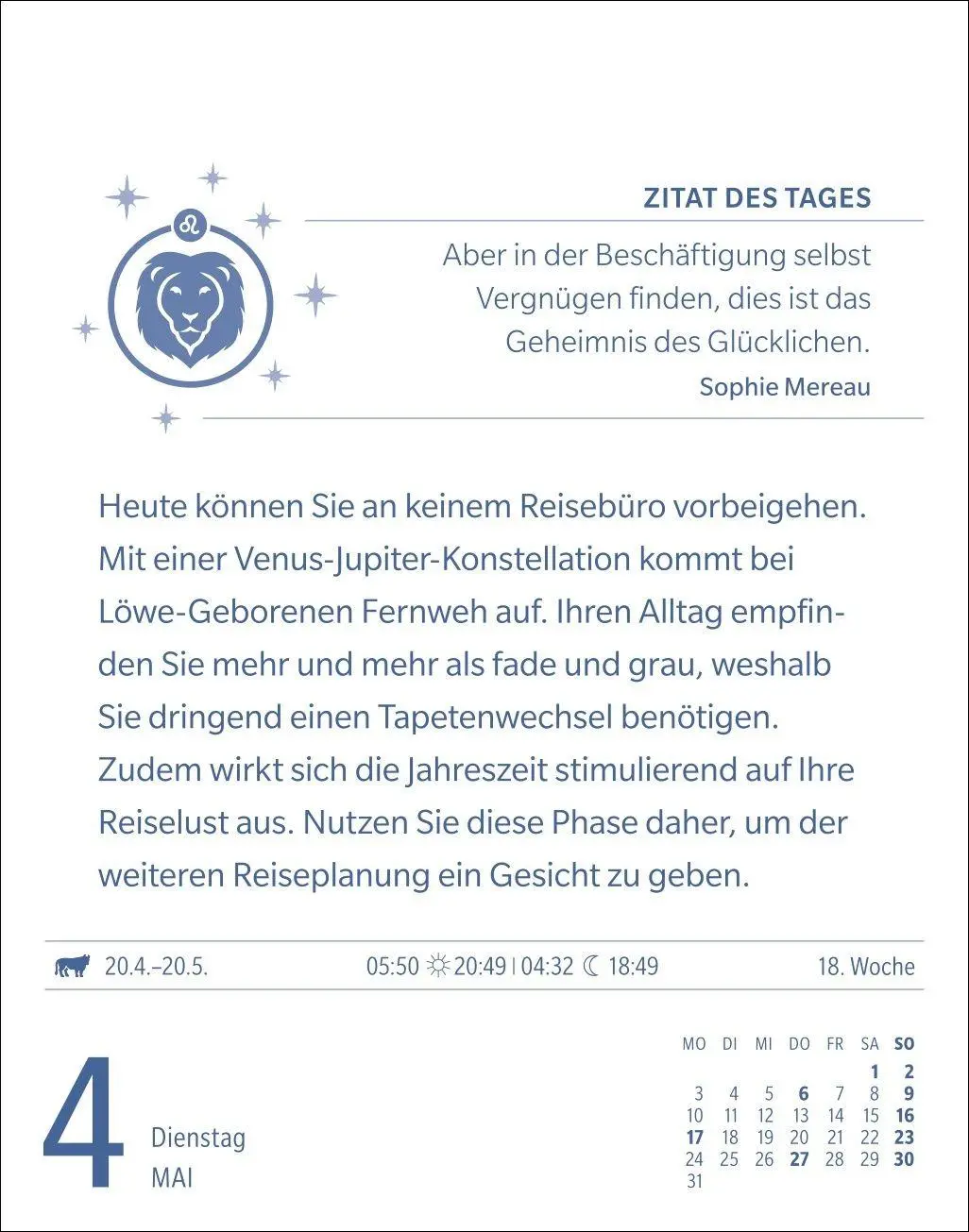 Bild: 9783840038655 | Löwe Sternzeichenkalender 2027 - Tagesabreißkalender - Ihr Horoskop...