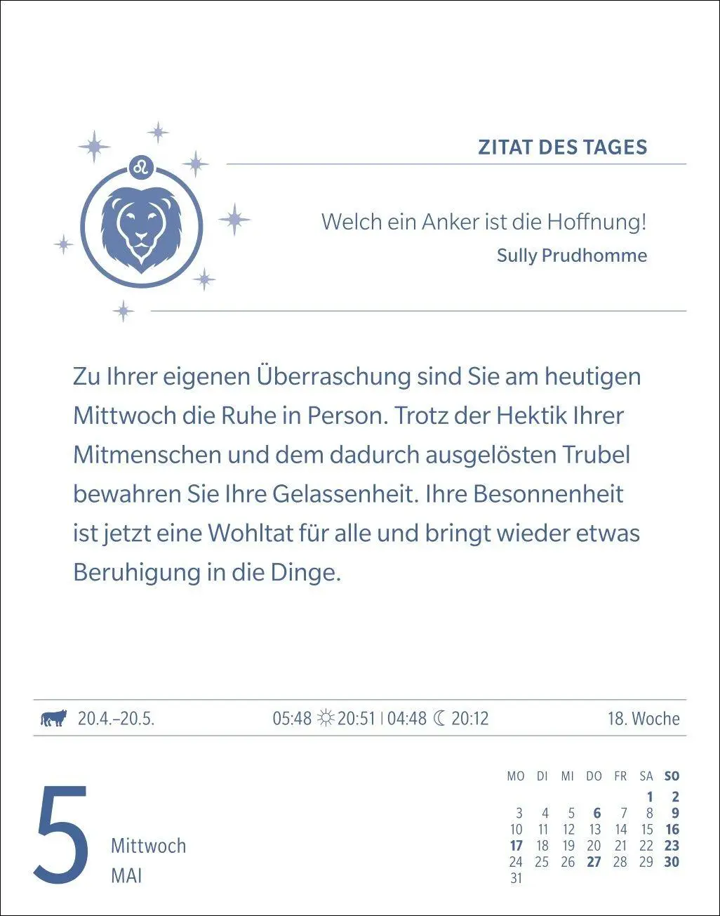 Bild: 9783840038655 | Löwe Sternzeichenkalender 2027 - Tagesabreißkalender - Ihr Horoskop...