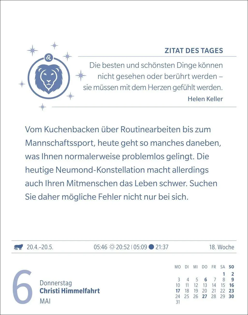 Bild: 9783840038655 | Löwe Sternzeichenkalender 2027 - Tagesabreißkalender - Ihr Horoskop...