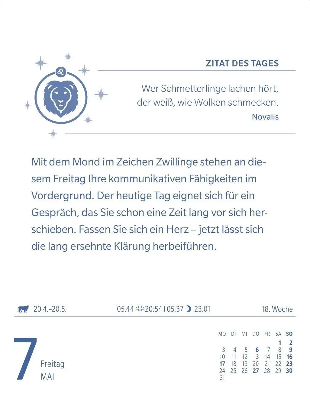 Bild: 9783840038655 | Löwe Sternzeichenkalender 2027 - Tagesabreißkalender - Ihr Horoskop...
