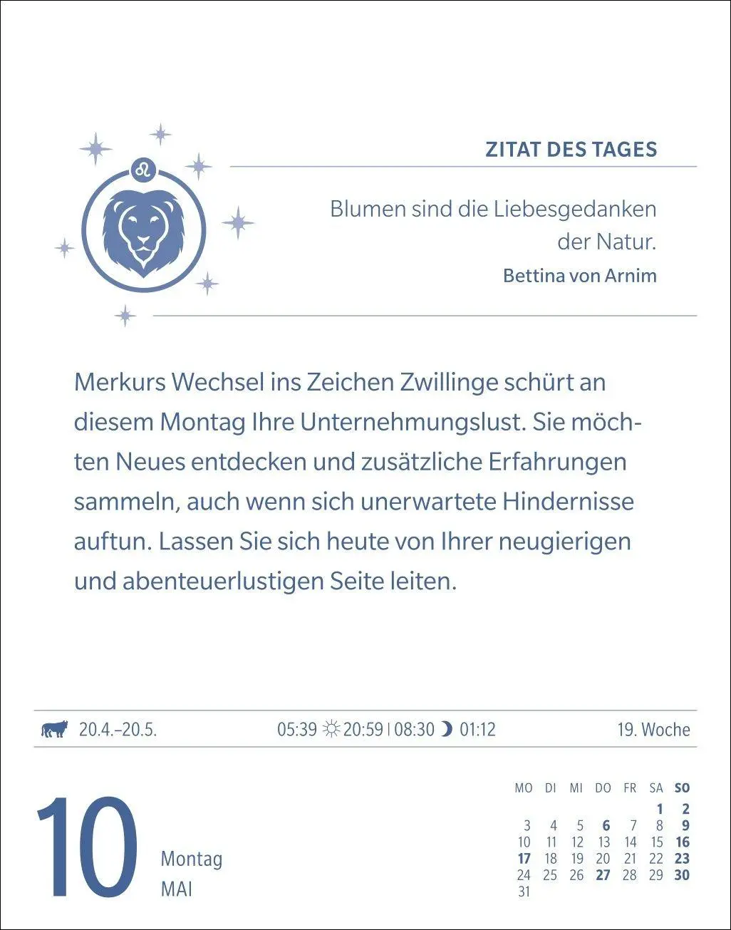 Bild: 9783840038655 | Löwe Sternzeichenkalender 2027 - Tagesabreißkalender - Ihr Horoskop...