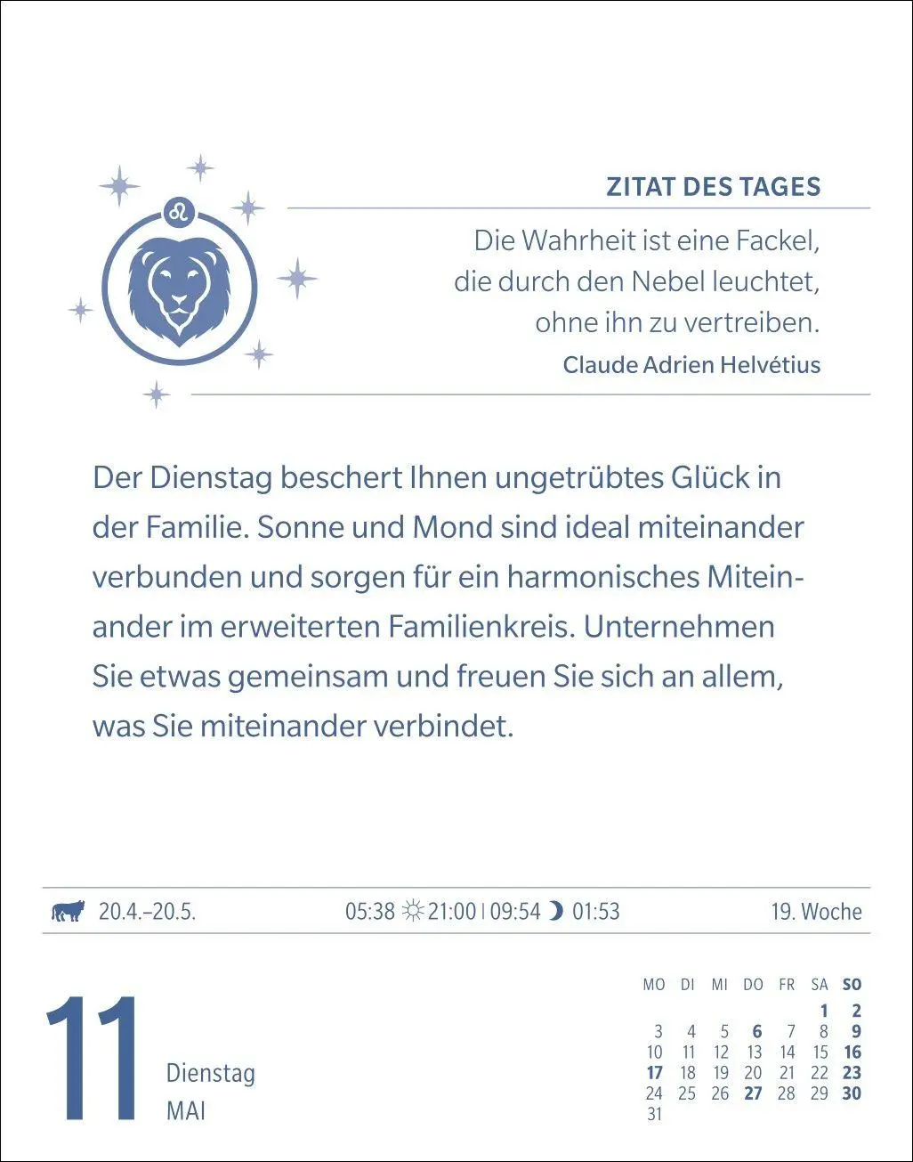 Bild: 9783840038655 | Löwe Sternzeichenkalender 2027 - Tagesabreißkalender - Ihr Horoskop...