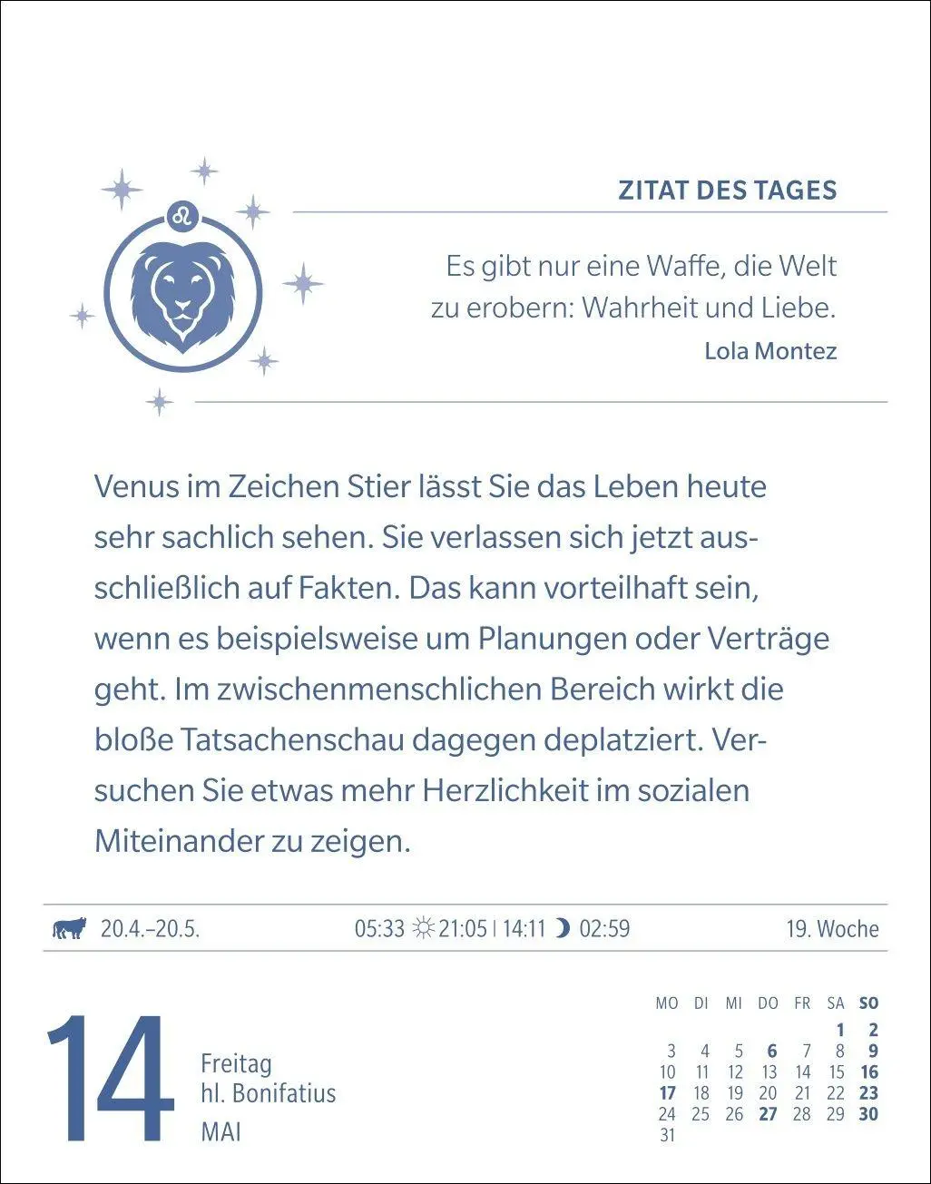Bild: 9783840038655 | Löwe Sternzeichenkalender 2027 - Tagesabreißkalender - Ihr Horoskop...