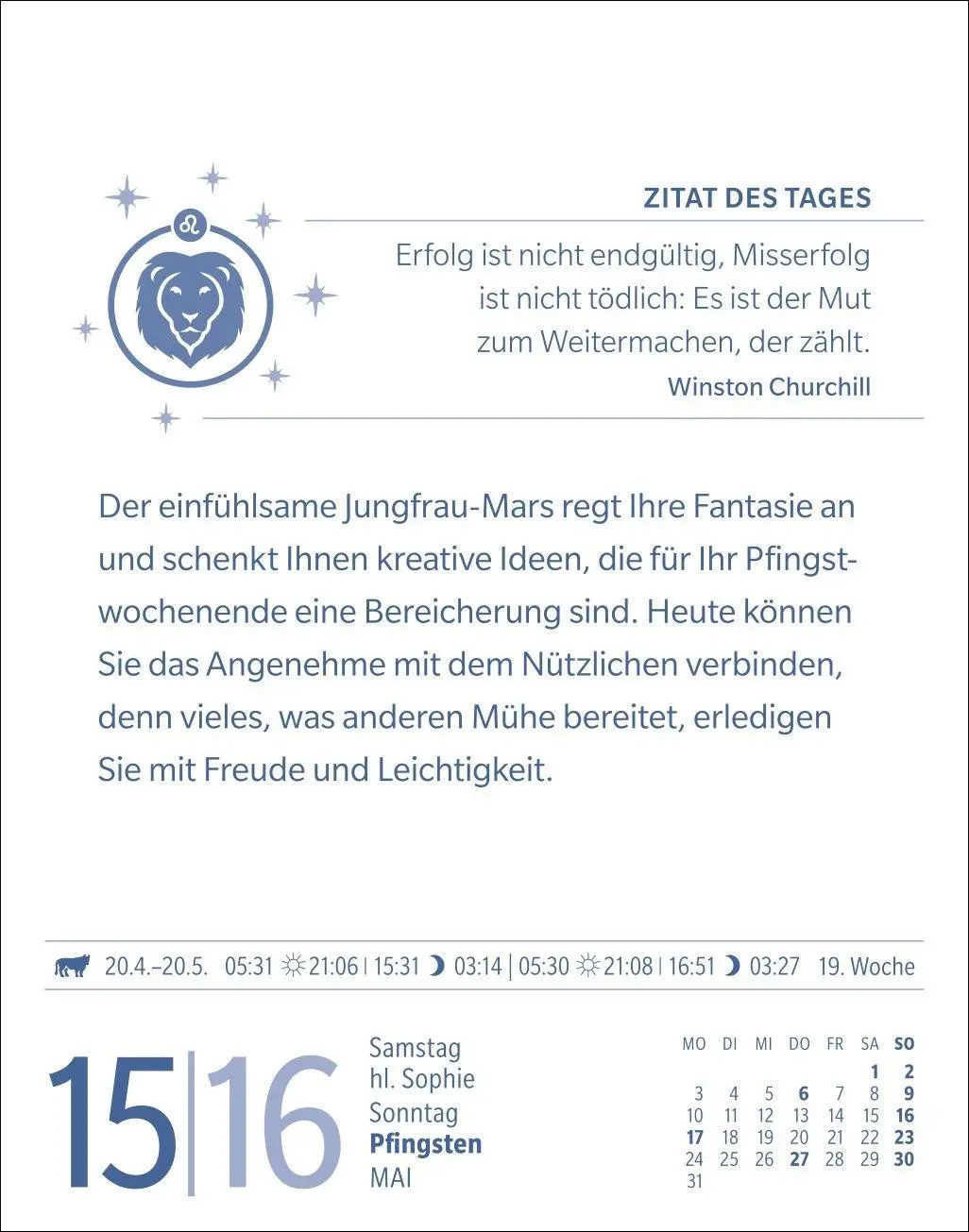 Bild: 9783840038655 | Löwe Sternzeichenkalender 2027 - Tagesabreißkalender - Ihr Horoskop...