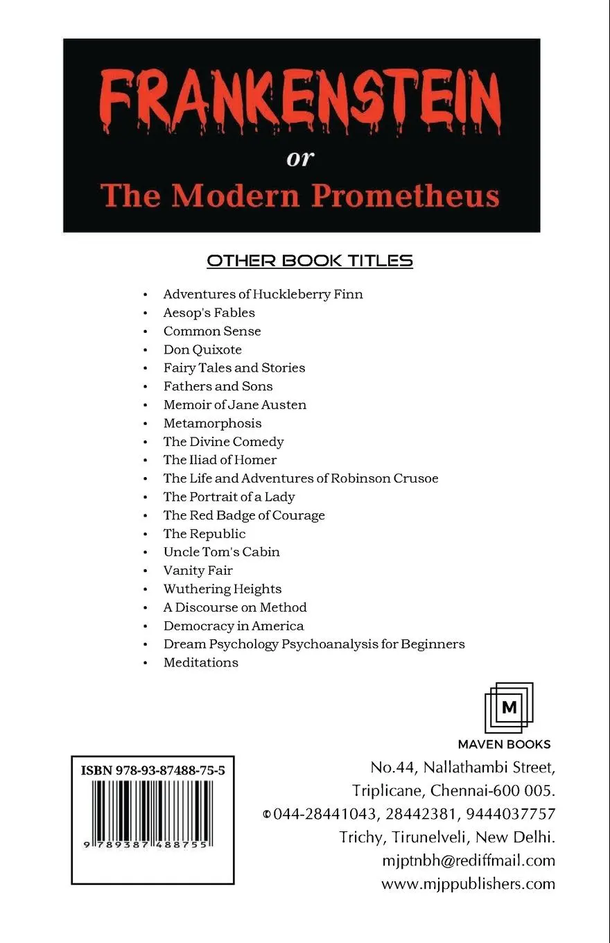 Rückseite: 9789387488755 | Frankenstein or The Modern Prometheus | Mary Shelley Wollstonecraft