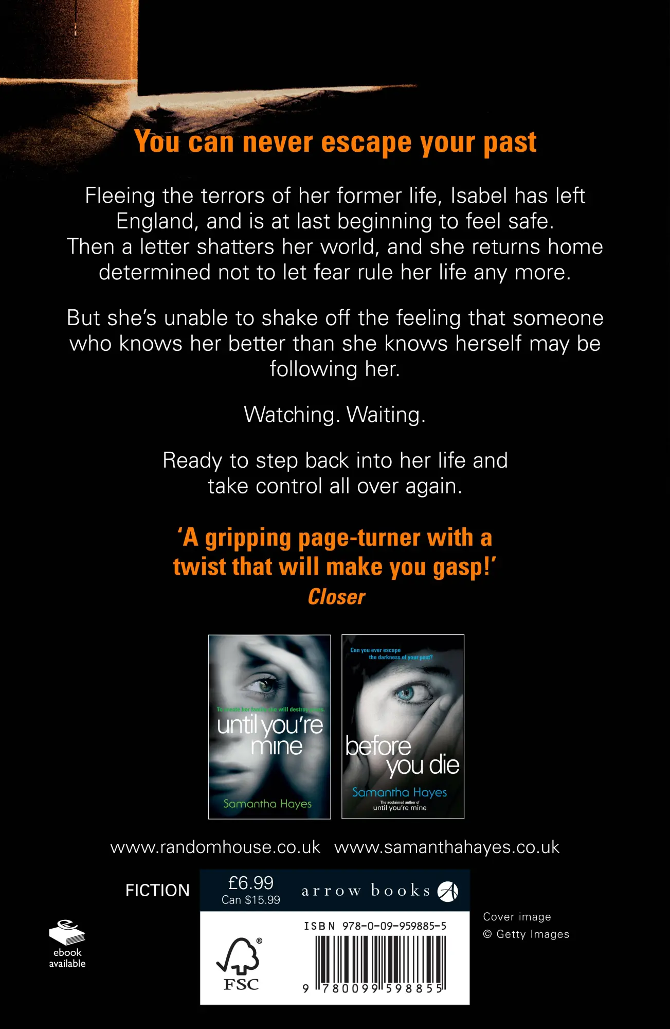 Rückseite: 9780099598855 | You Belong To Me | Have you ever felt watched? | Samantha Hayes | Buch