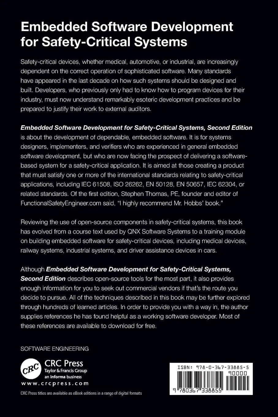 Rückseite: 9780367338855 | Embedded Software Development for Safety-Critical Systems, Second...