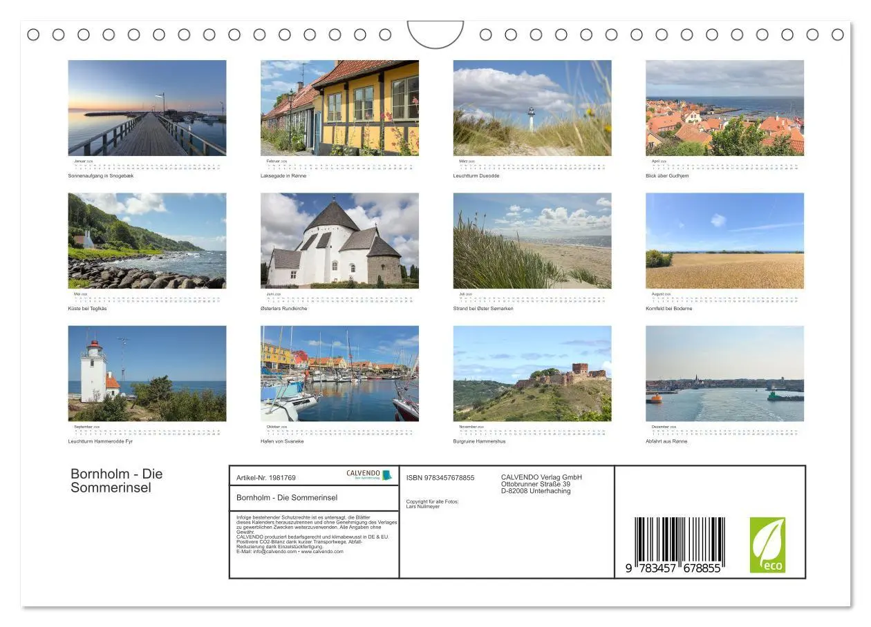 Bild: 9783457678855 | Bornholm - Die Sommerinsel (Wandkalender 2026 DIN A4 quer),...