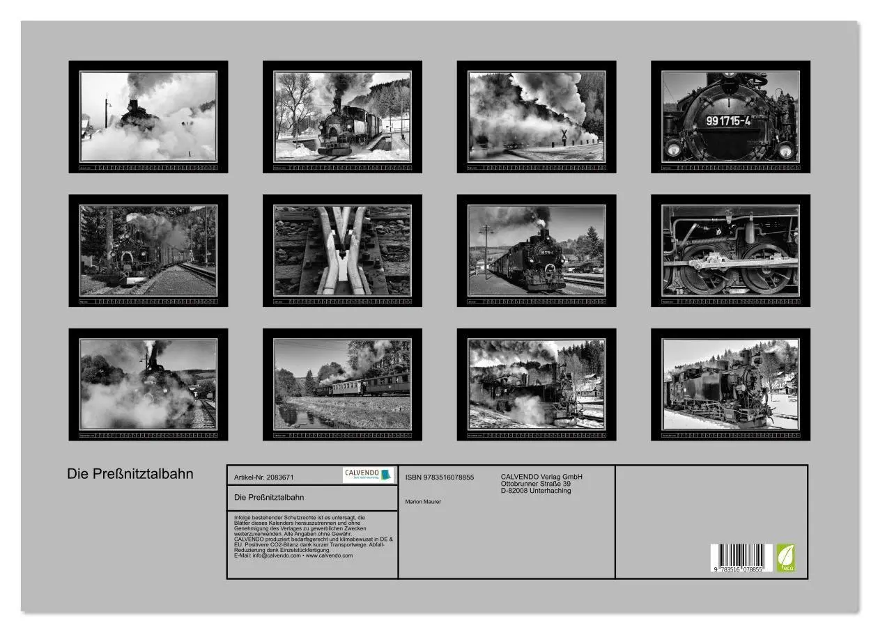 Bild: 9783516078855 | Die Preßnitztalbahn (Wandkalender 2026 DIN A2 quer), CALVENDO...