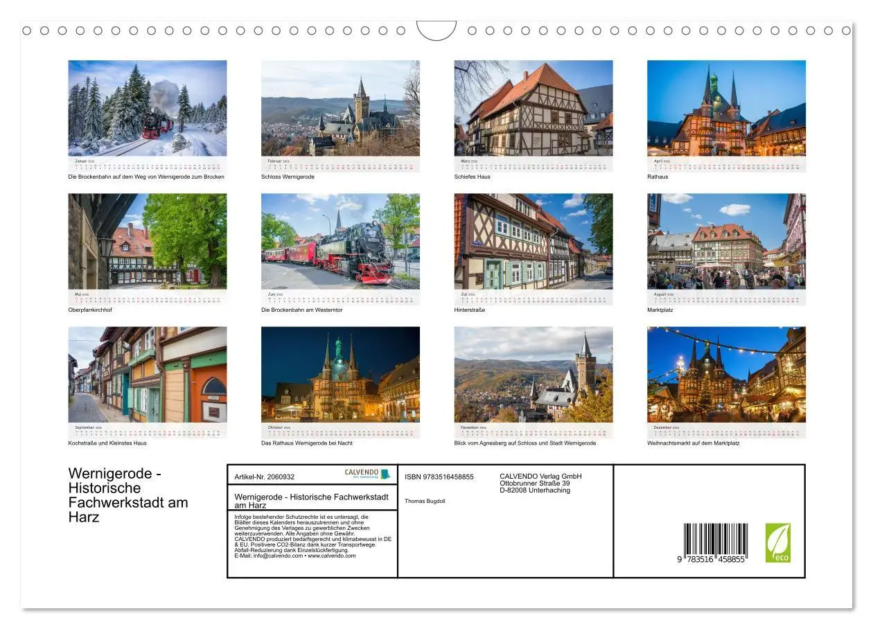 Bild: 9783516458855 | Wernigerode - Historische Fachwerkstadt am Harz (Wandkalender 2026...