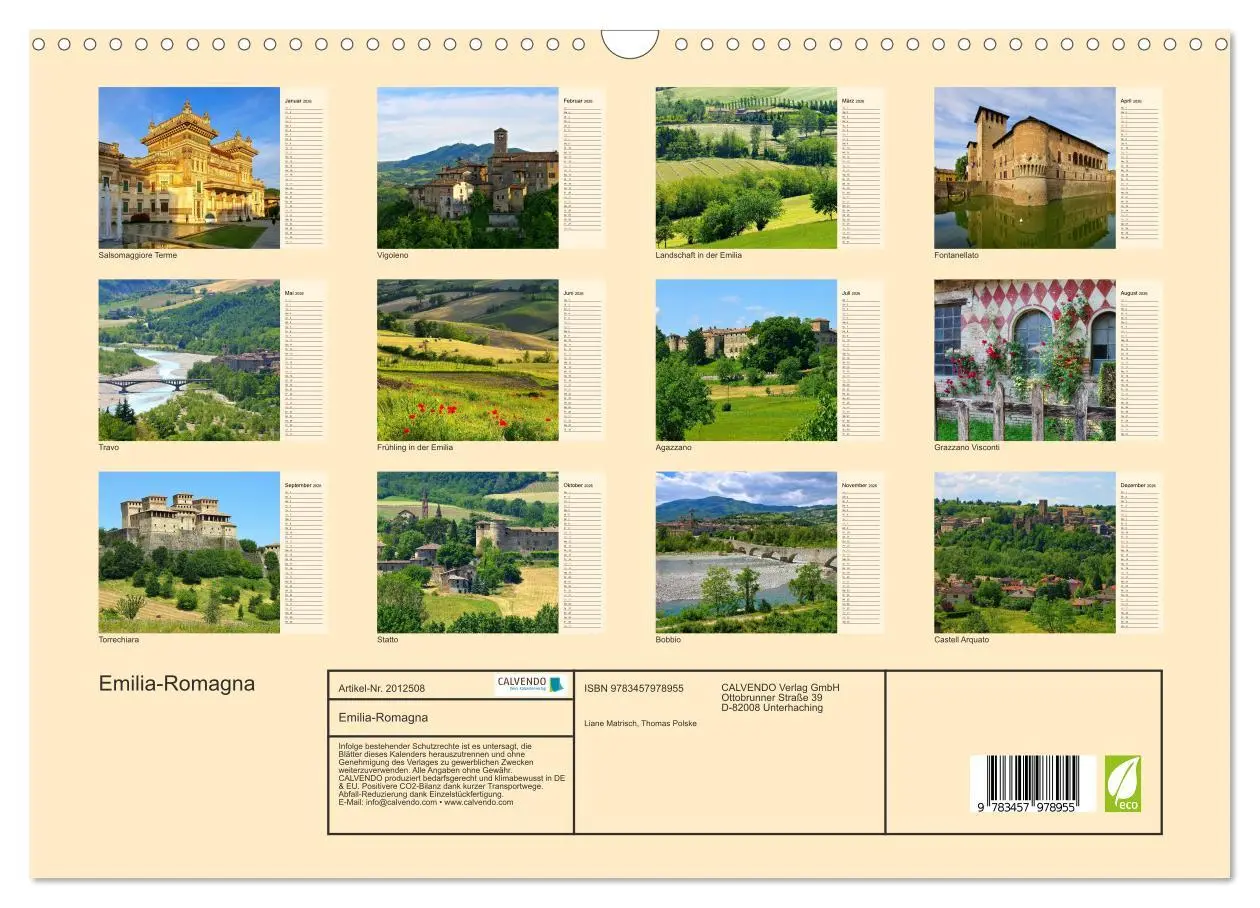 Bild: 9783457978955 | Emilia-Romagna (Wandkalender 2026 DIN A3 quer), CALVENDO...