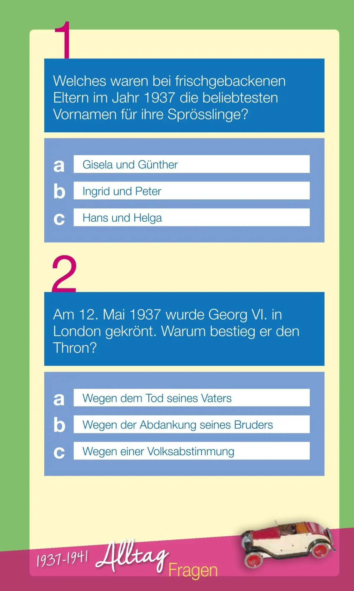 Bild: 9783831338955 | Wir vom Jahrgang 1937 - Das Quiz | Wartberg Verlag | Taschenbuch