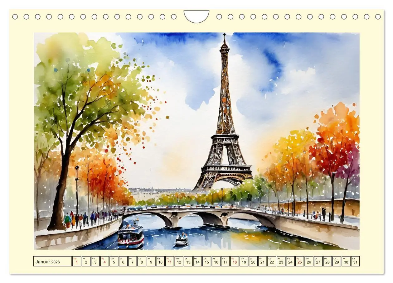 Bild: 9783457319055 | Paris - Stadt der Liebe (Wandkalender 2026 DIN A4 quer), CALVENDO...