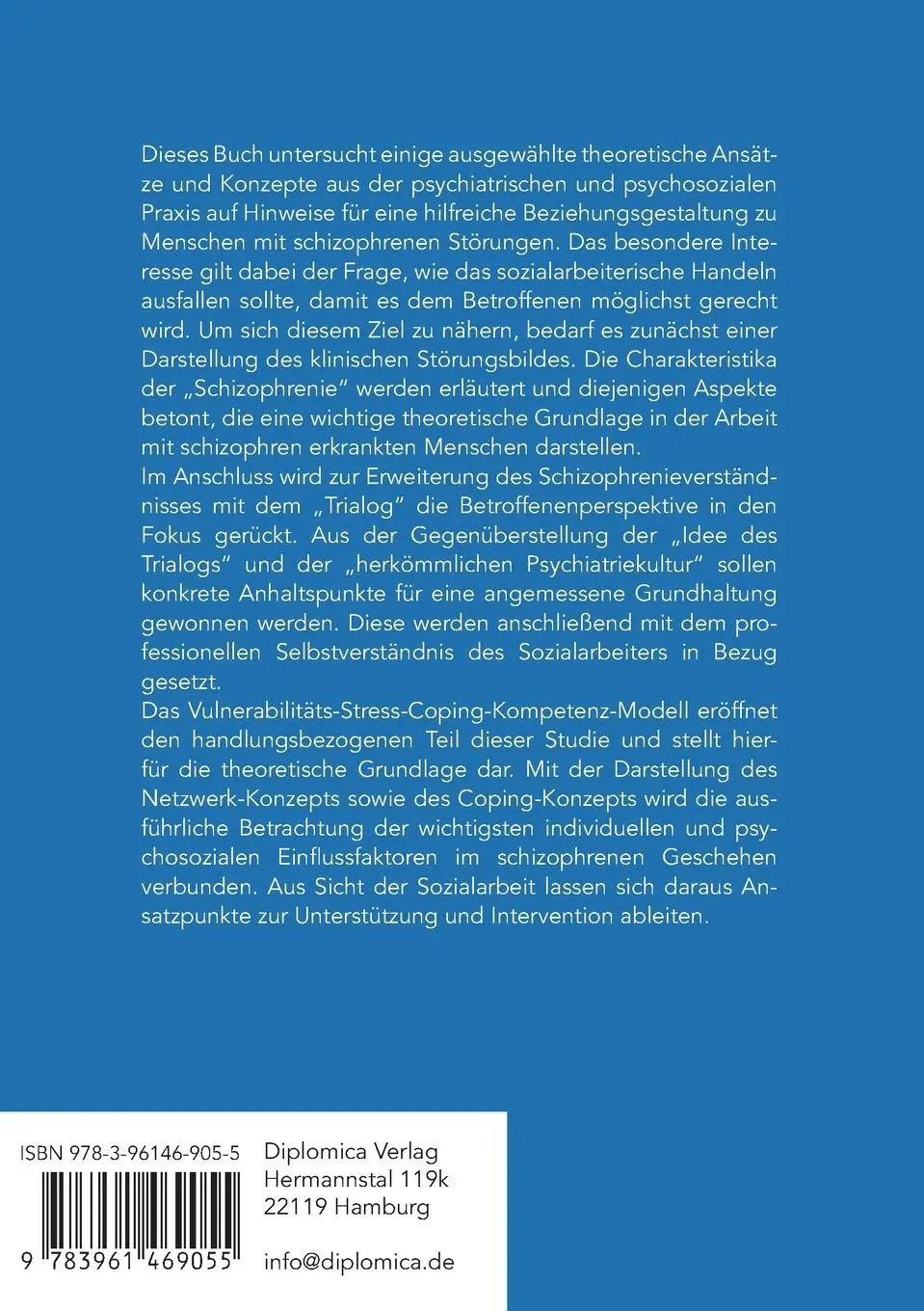 Rückseite: 9783961469055 | Schizophrenie: Beziehungsgestaltung zu Menschen mit Psychosen aus...