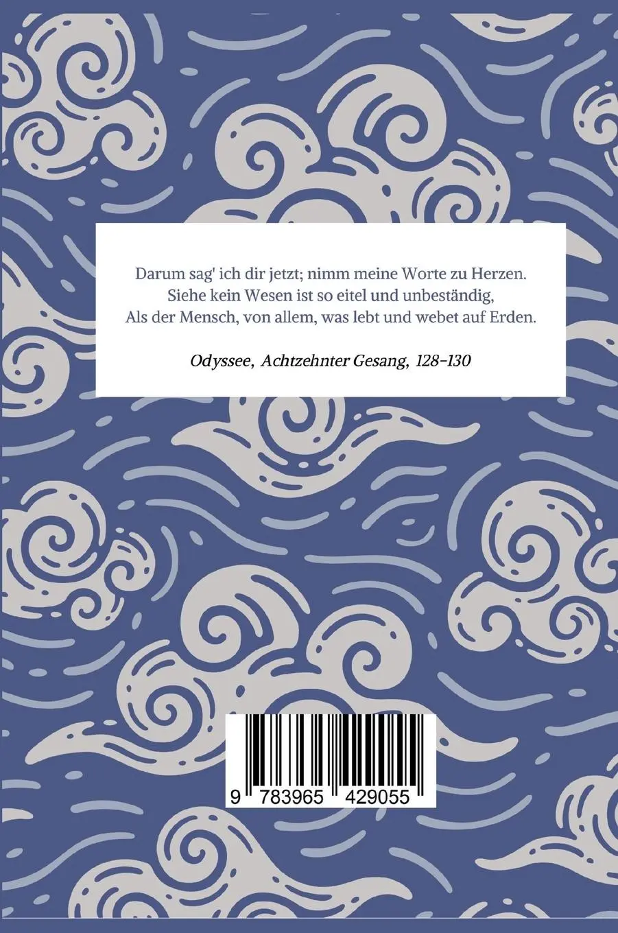 Rückseite: 9783965429055 | Homer: Odyssee. Vollständige Neuausgabe | Homer | Buch | 356 S. | 2024