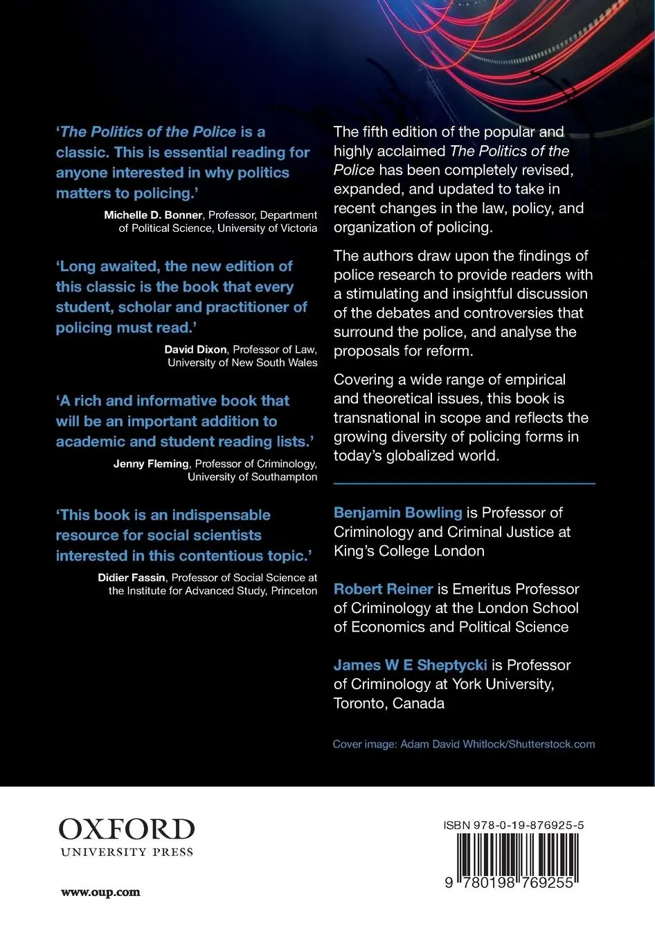Rückseite: 9780198769255 | The Politics of the Police | Benjamin Bowling (u. a.) | Taschenbuch