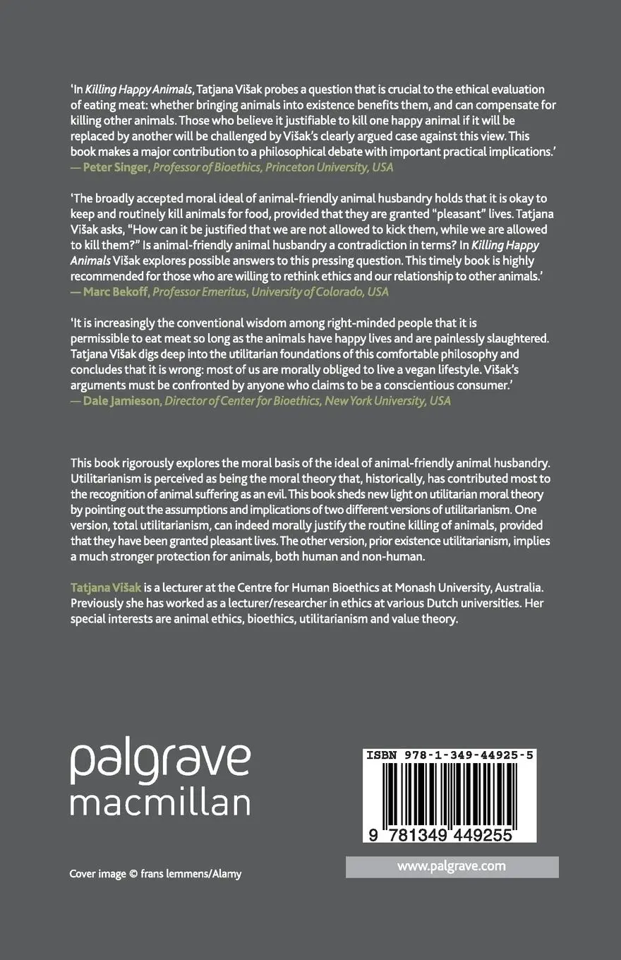 Rückseite: 9781349449255 | Killing Happy Animals: Explorations in Utilitarian Ethics | Loparo
