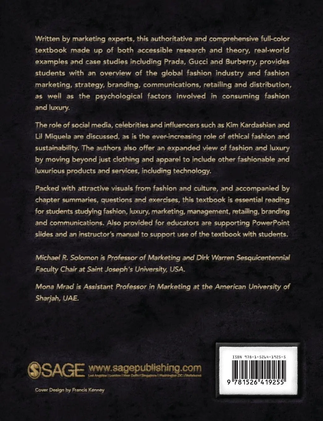 Rückseite: 9781526419255 | Fashion &amp; Luxury Marketing | Michael R. Solomon (u. a.) | Taschenbuch