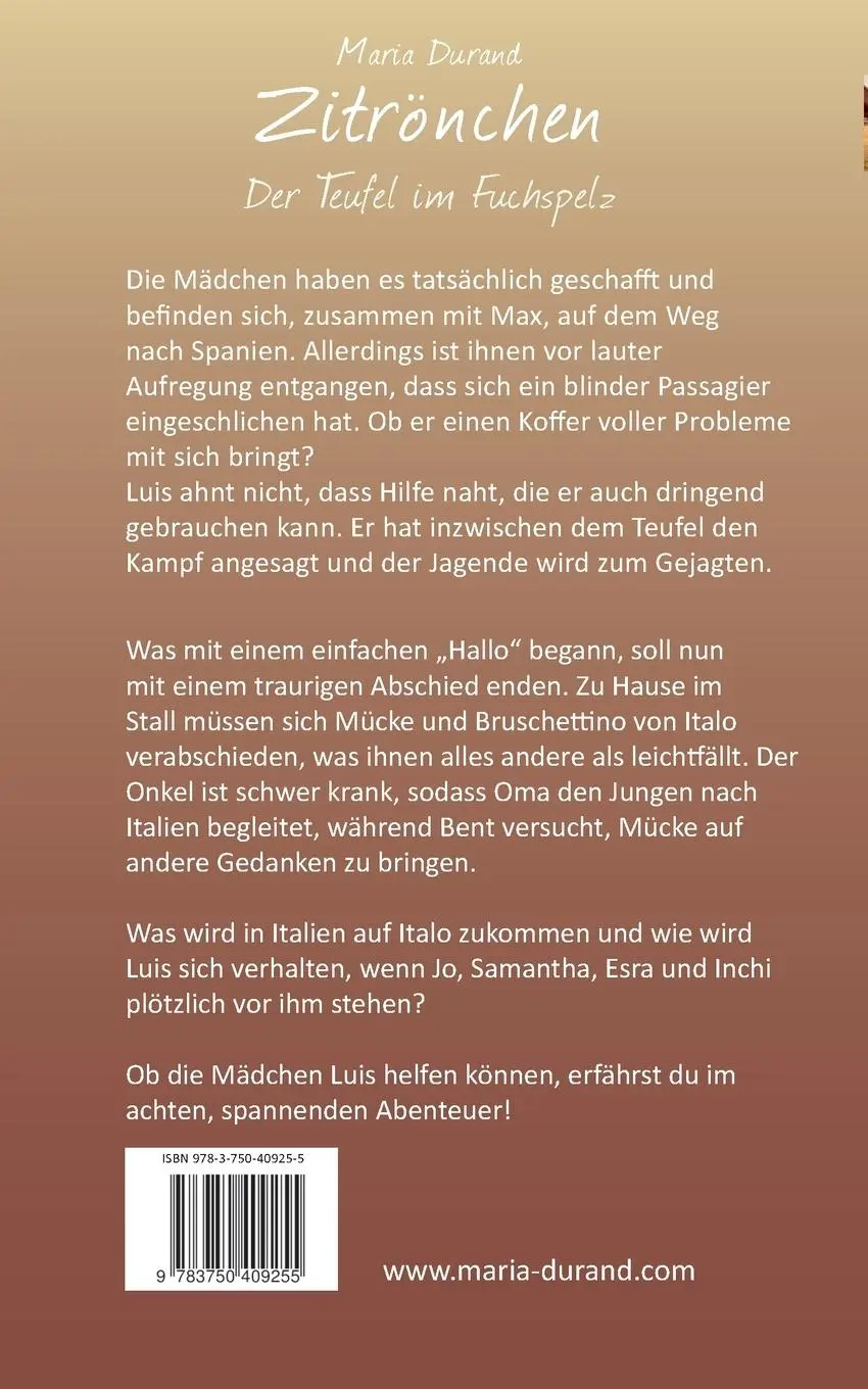 Rückseite: 9783750409255 | Zitrönchen | Der Teufel im Fuchspelz | Maria Durand | Taschenbuch