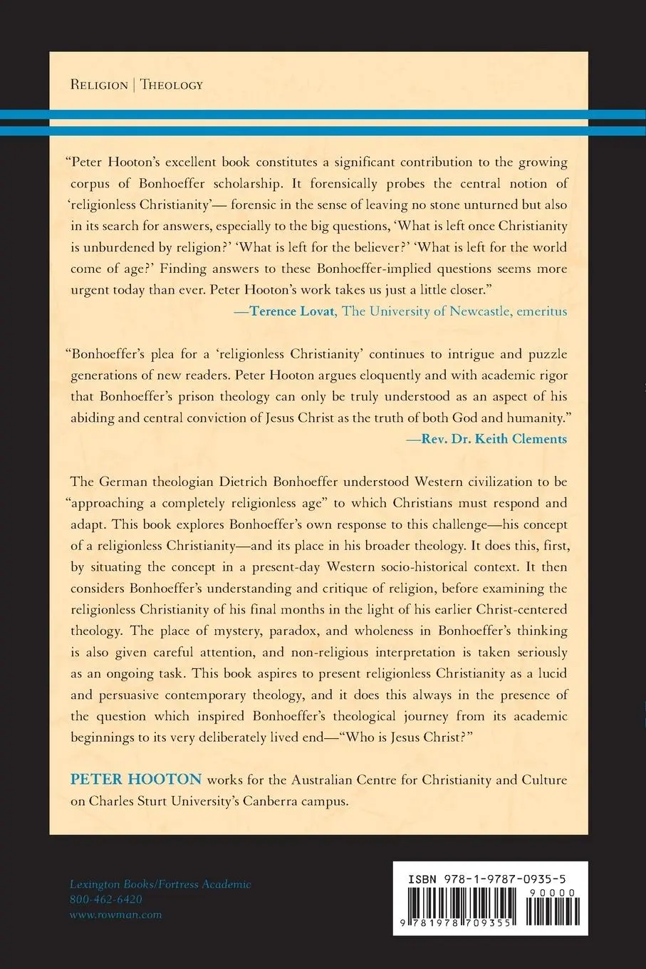 Rückseite: 9781978709355 | Bonhoeffer's Religionless Christianity in Its Christological Context