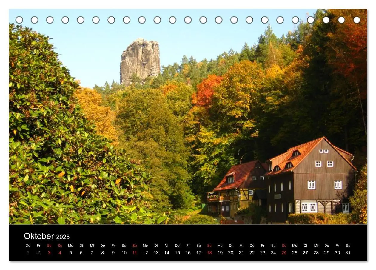 Bild: 9783516169355 | Die sächsische Schweiz 2026 (Tischkalender 2026 DIN A5 quer),...