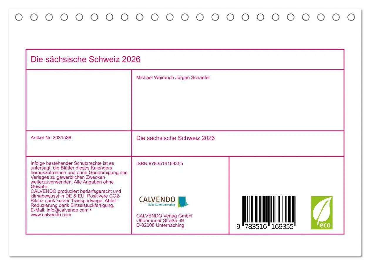 Bild: 9783516169355 | Die sächsische Schweiz 2026 (Tischkalender 2026 DIN A5 quer),...
