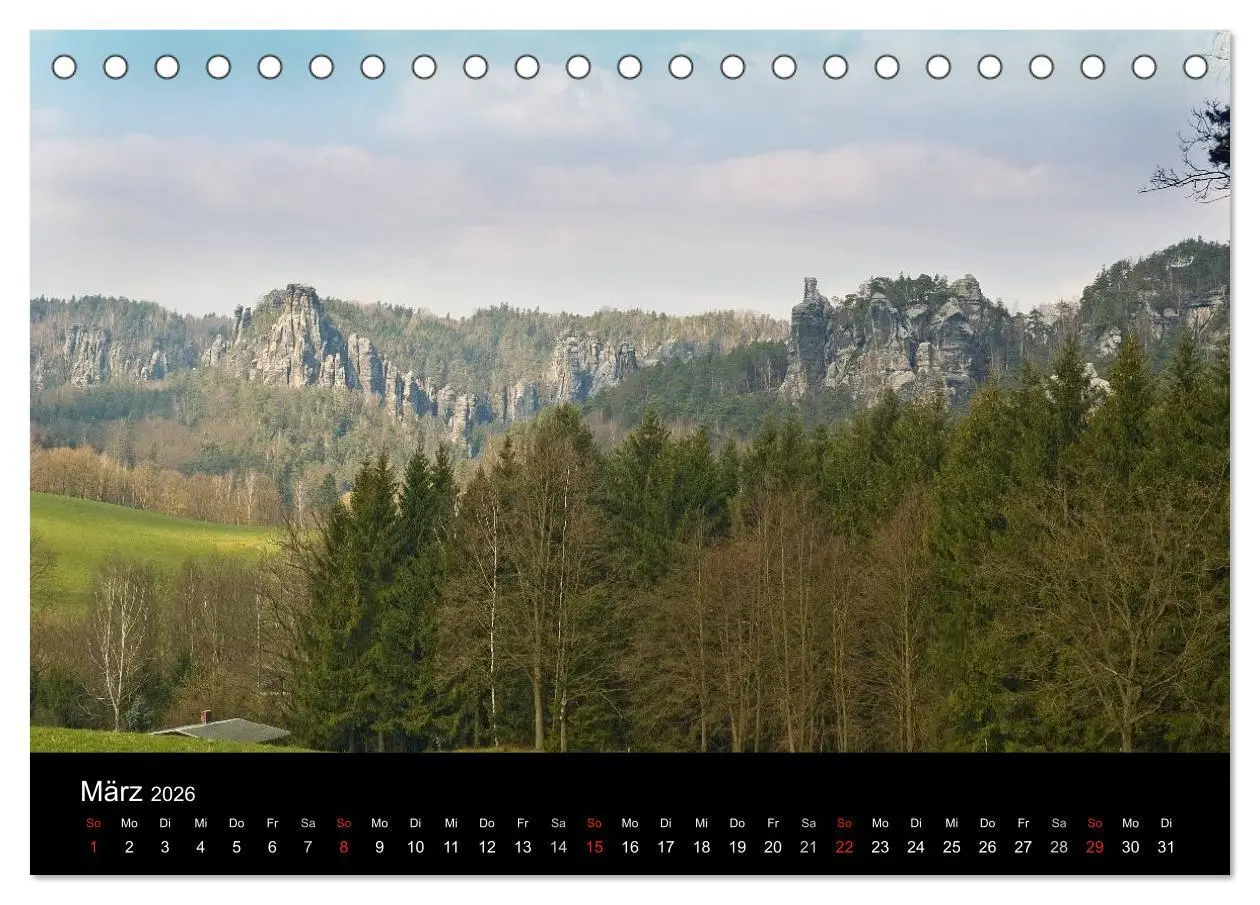 Bild: 9783516169355 | Die sächsische Schweiz 2026 (Tischkalender 2026 DIN A5 quer),...