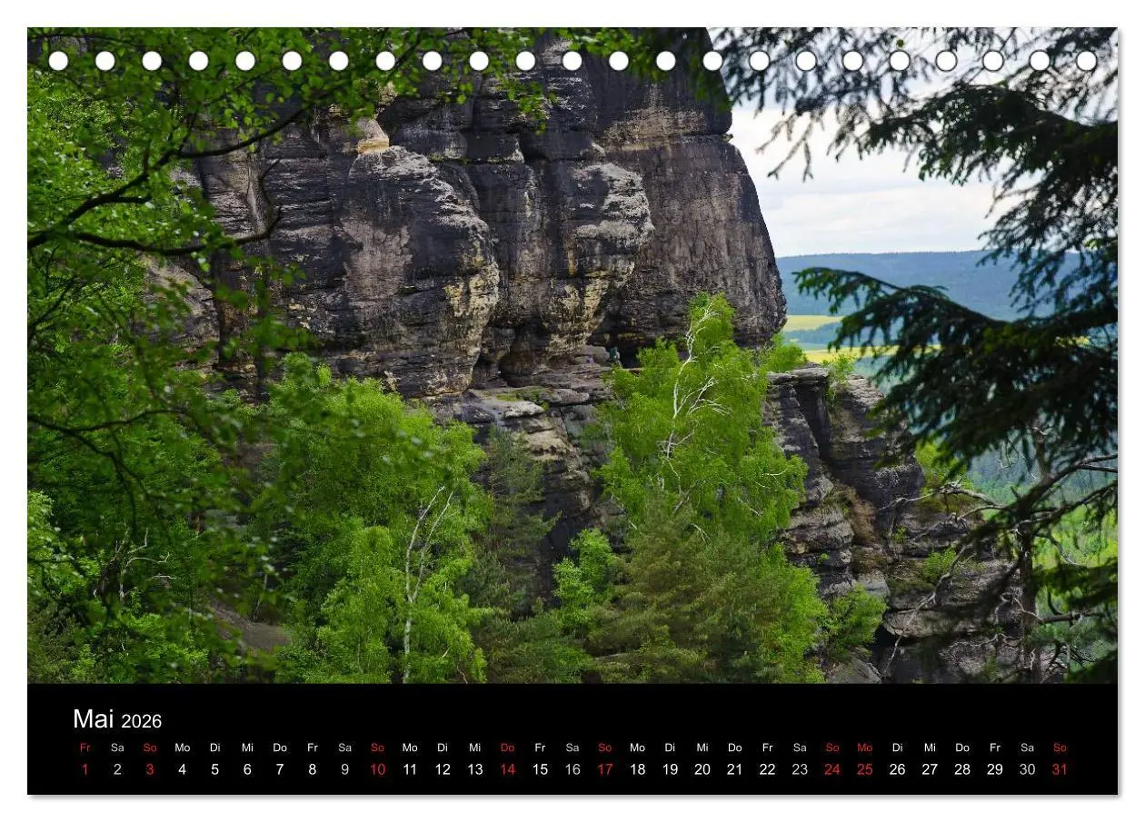 Bild: 9783516169355 | Die sächsische Schweiz 2026 (Tischkalender 2026 DIN A5 quer),...