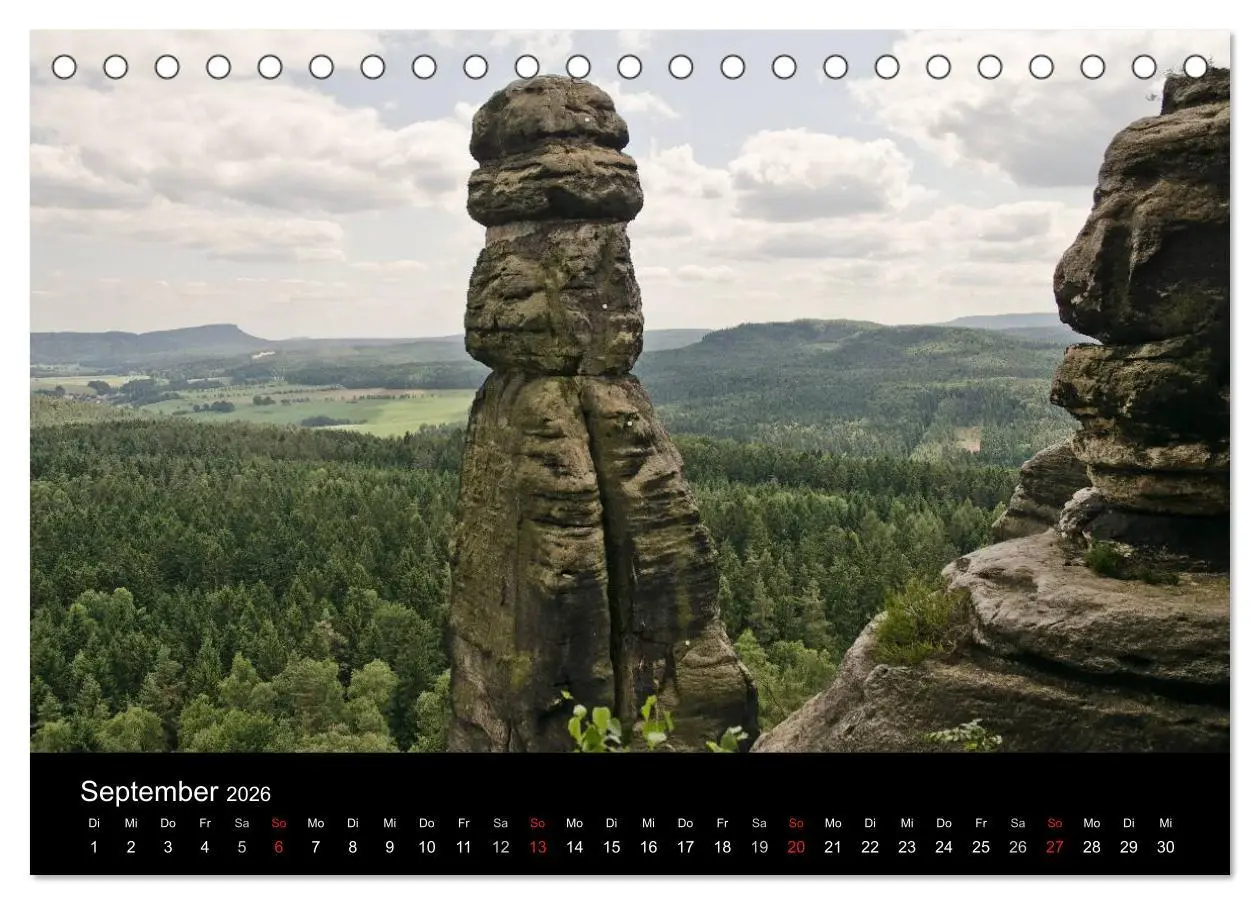 Bild: 9783516169355 | Die sächsische Schweiz 2026 (Tischkalender 2026 DIN A5 quer),...
