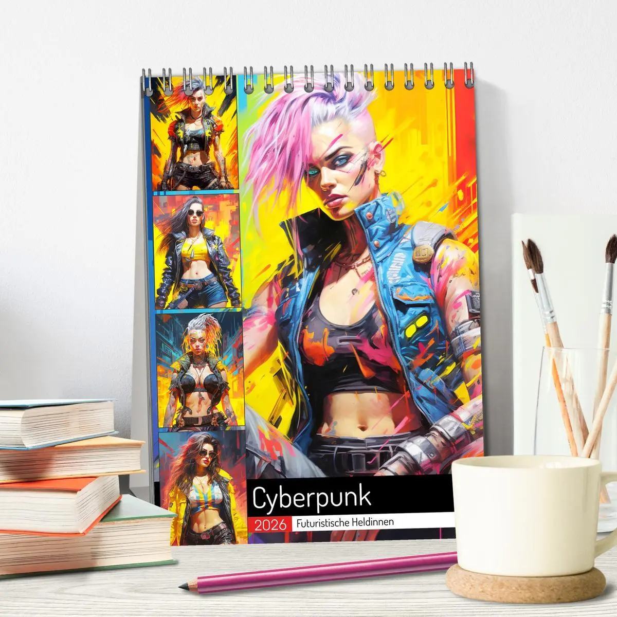 Bild: 9783516309355 | Cyberpunk. Futuristische Heldinnen (Tischkalender 2026 DIN A5...