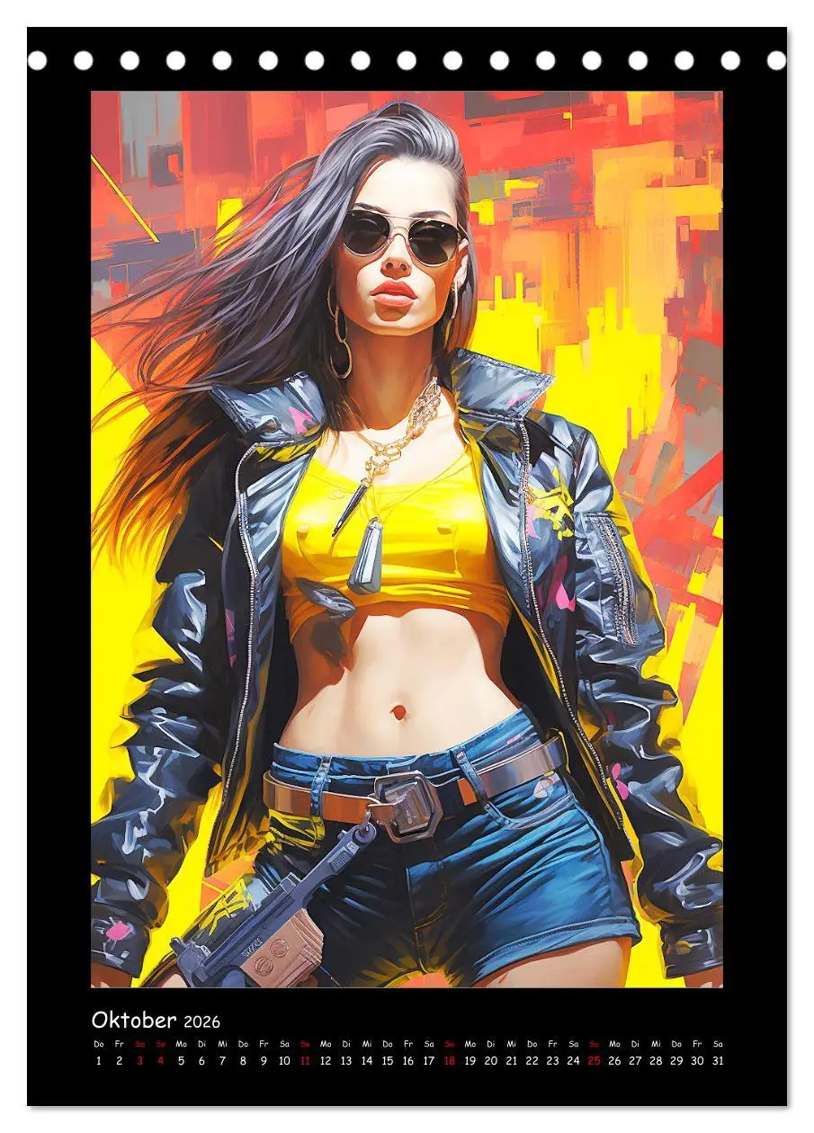 Bild: 9783516309355 | Cyberpunk. Futuristische Heldinnen (Tischkalender 2026 DIN A5...
