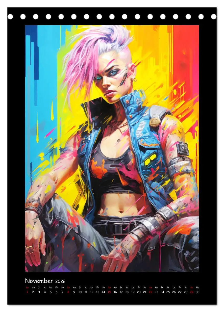 Bild: 9783516309355 | Cyberpunk. Futuristische Heldinnen (Tischkalender 2026 DIN A5...