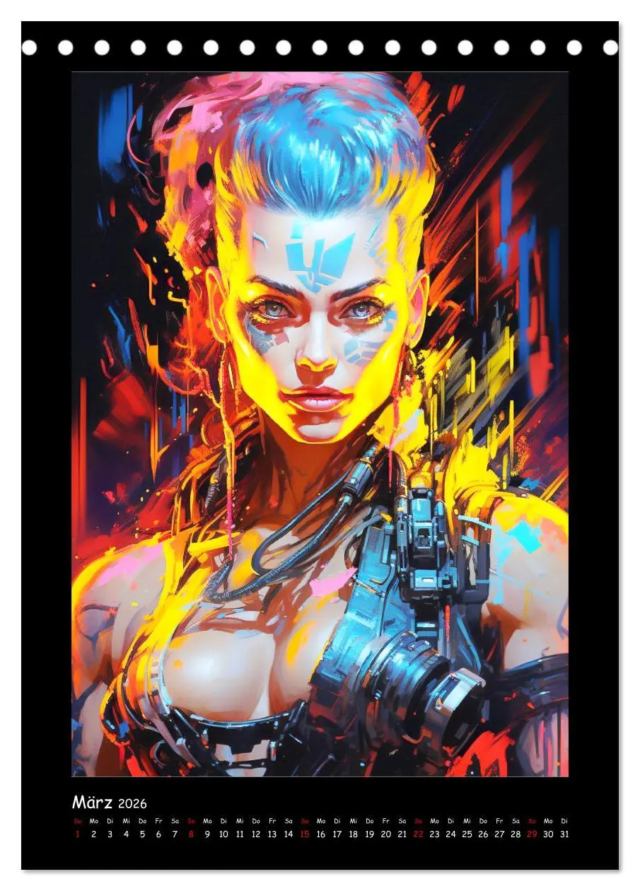 Bild: 9783516309355 | Cyberpunk. Futuristische Heldinnen (Tischkalender 2026 DIN A5...