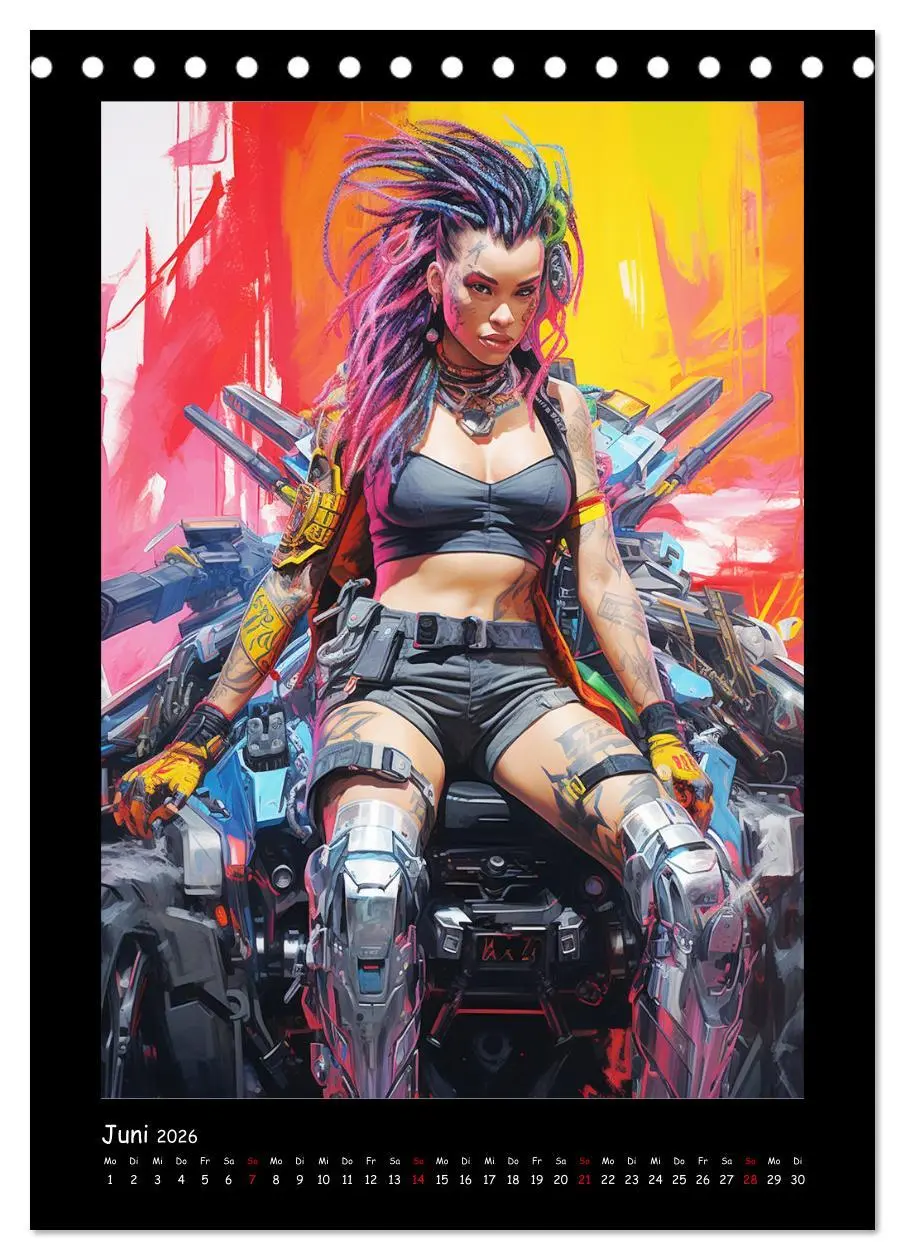 Bild: 9783516309355 | Cyberpunk. Futuristische Heldinnen (Tischkalender 2026 DIN A5...