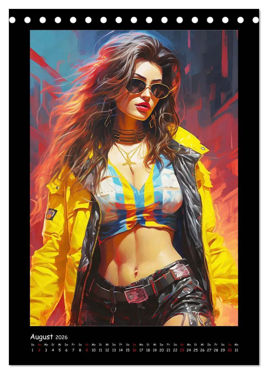 Bild: 9783516309355 | Cyberpunk. Futuristische Heldinnen (Tischkalender 2026 DIN A5...