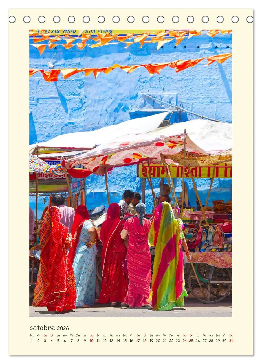 Bild: 9783516549355 | INDE pays aux couleurs éblouissantes (Calendrier de bureau 2026 DIN...