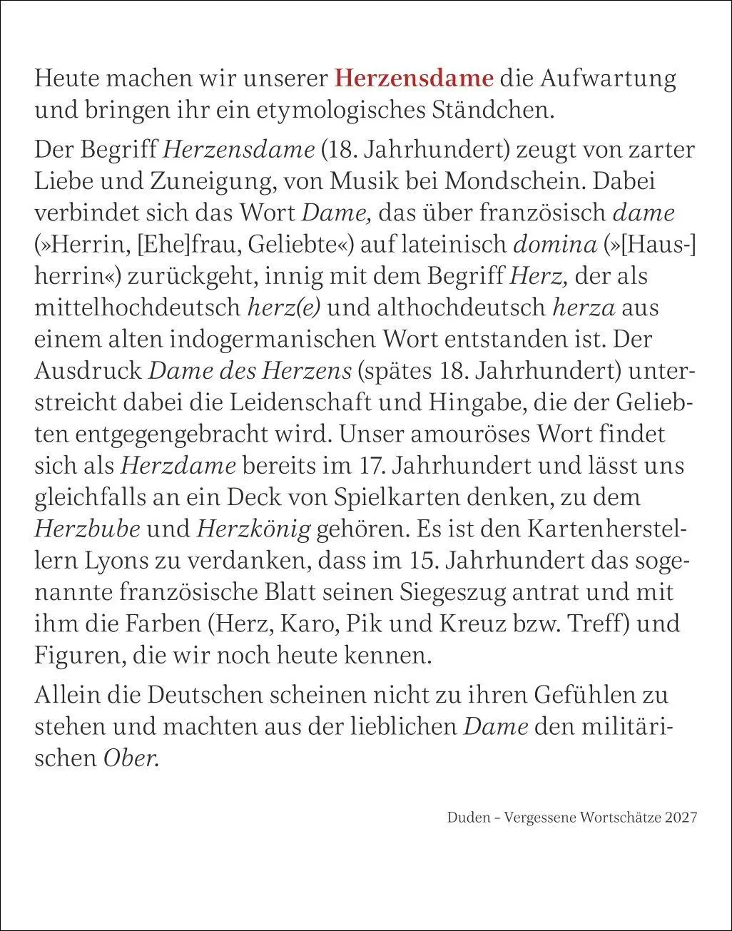 Bild: 9783840039355 | Duden Vergessene Wortschätze Tagesabreißkalender 2027 | Maik Goth
