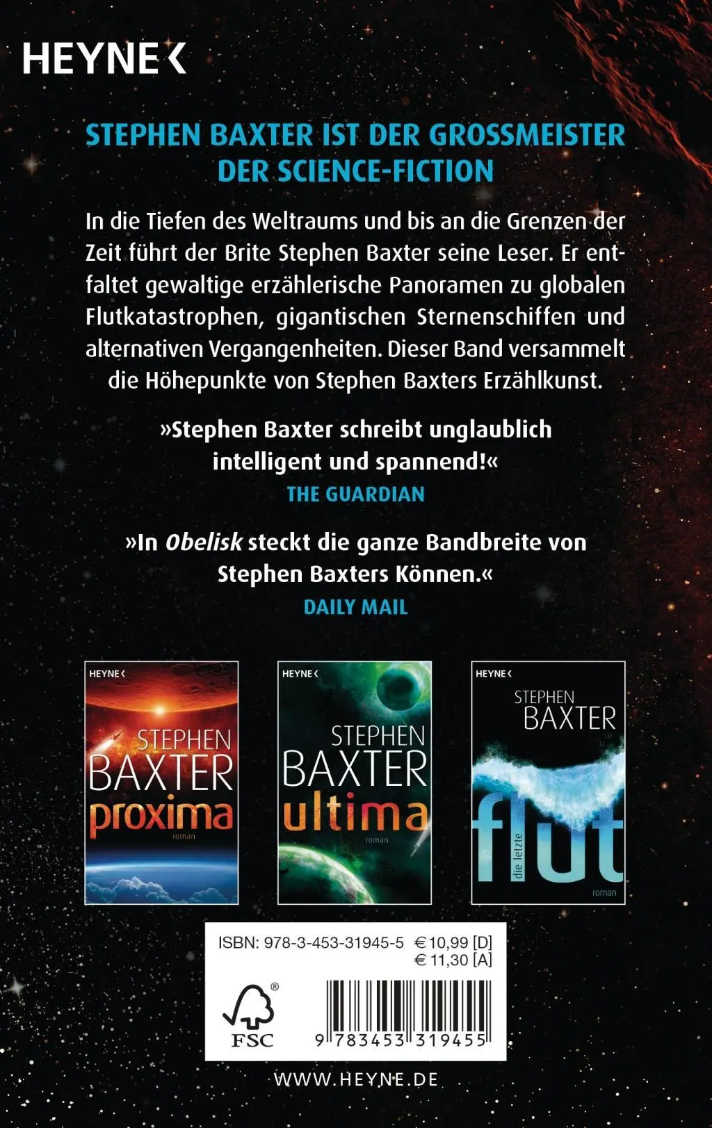 Bild: 9783453319455 | Obelisk | Erzählungen | Stephen Baxter | Taschenbuch | 512 S. | 2019