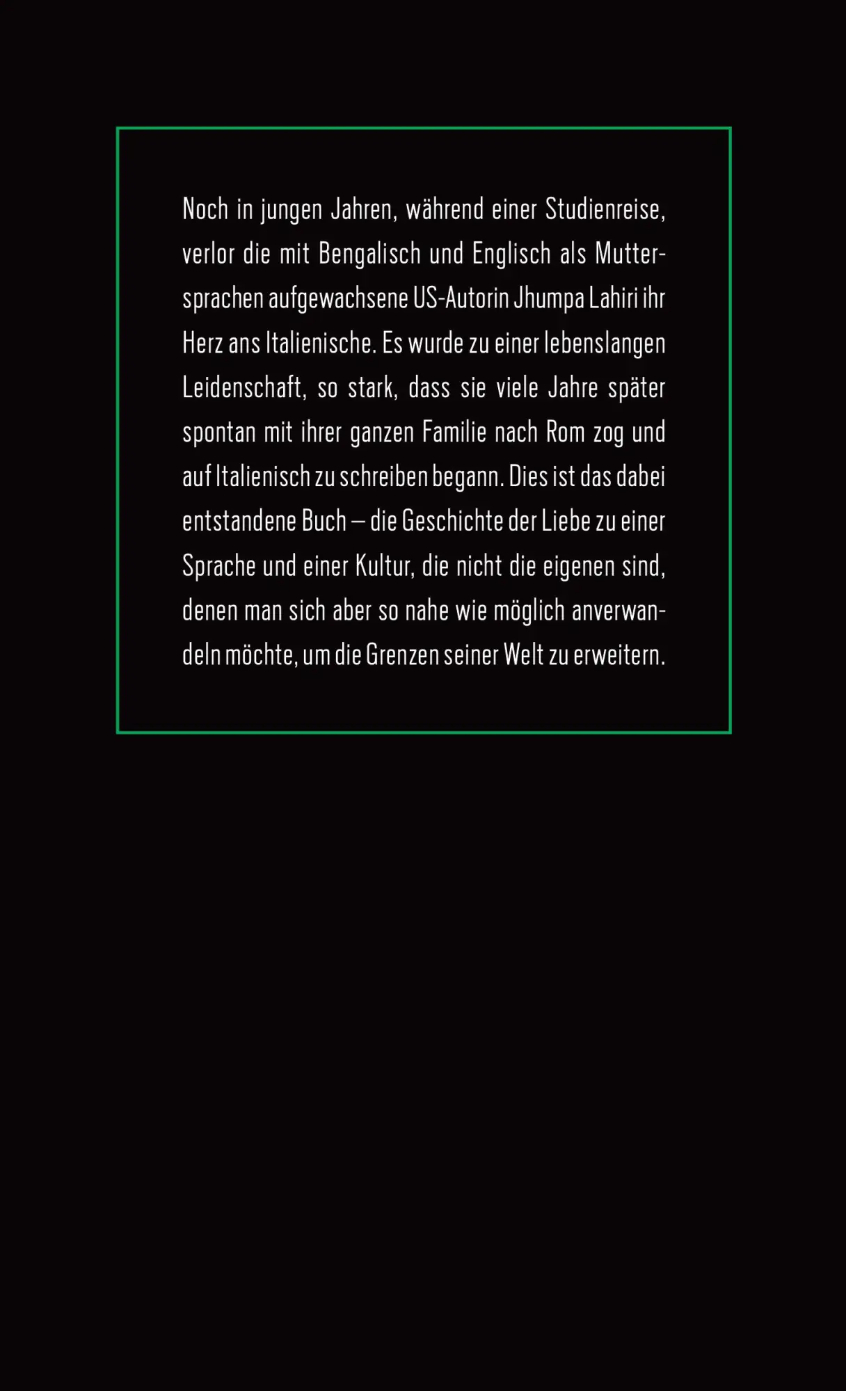 Rückseite: 9783498039455 | Mit anderen Worten | Wie ich mich ins Italienische verliebte | Lahiri