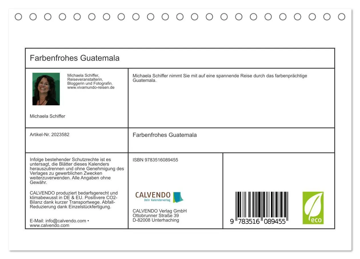 Bild: 9783516089455 | Farbenfrohes Guatemala (Tischkalender 2026 DIN A5 quer), CALVENDO...