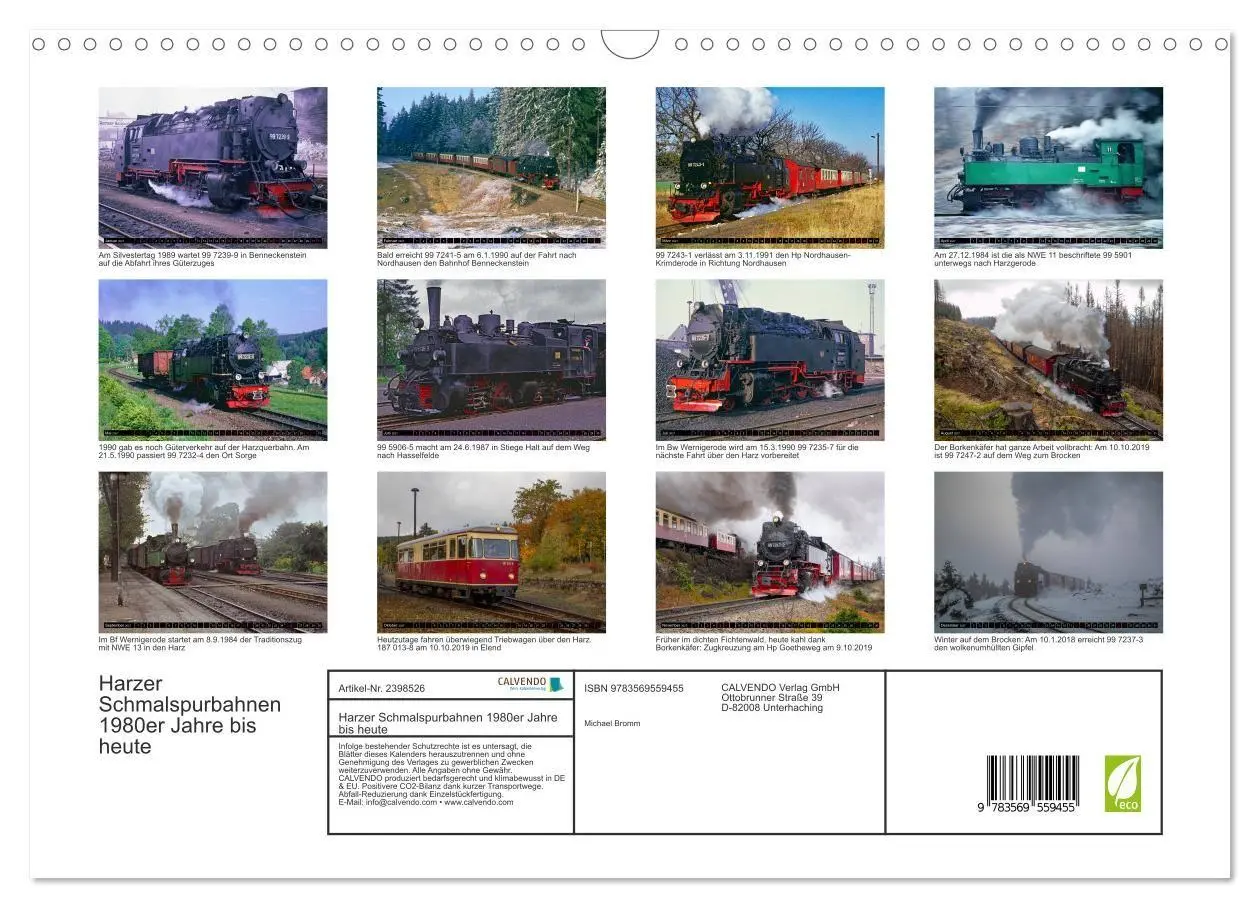 Bild: 9783569559455 | Harzer Schmalspurbahnen 1980er Jahre bis heute (Wandkalender 2027...