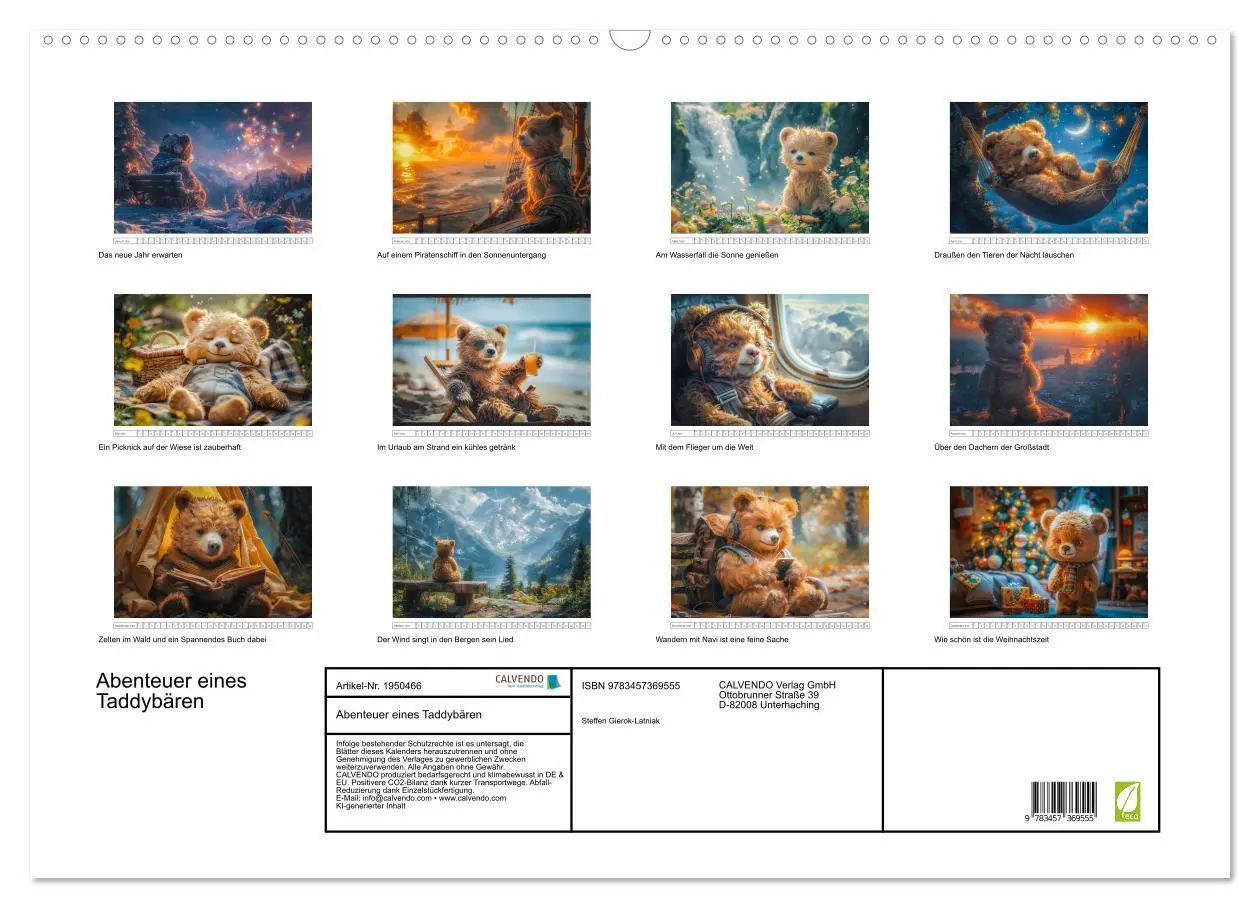 Bild: 9783457369555 | Abenteuer eines Taddybären (Wandkalender 2026 DIN A2 quer),...