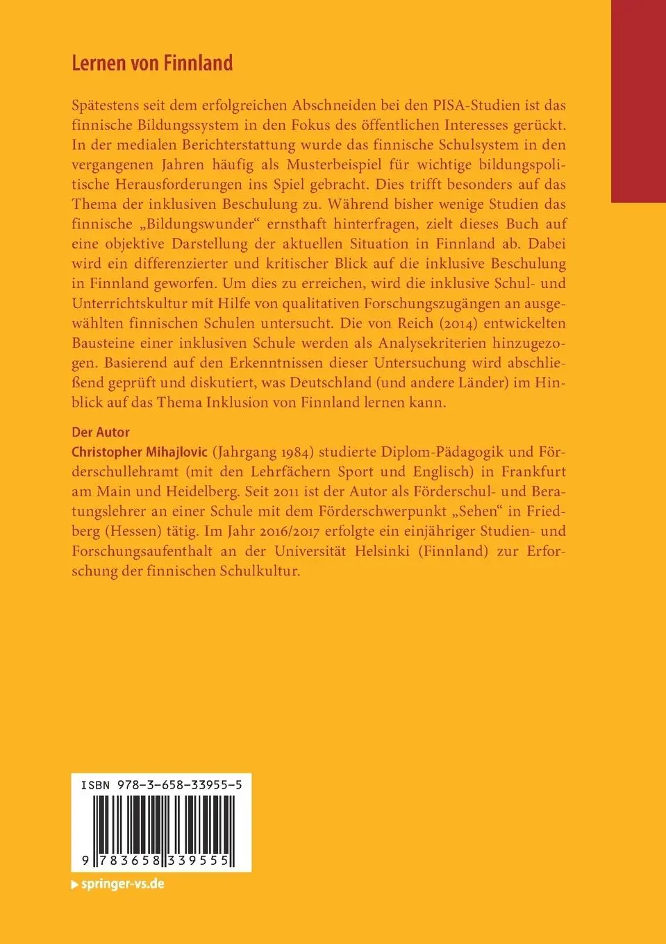Rückseite: 9783658339555 | Lernen von Finnland | Christopher Mihajlovic | Taschenbuch | Paperback