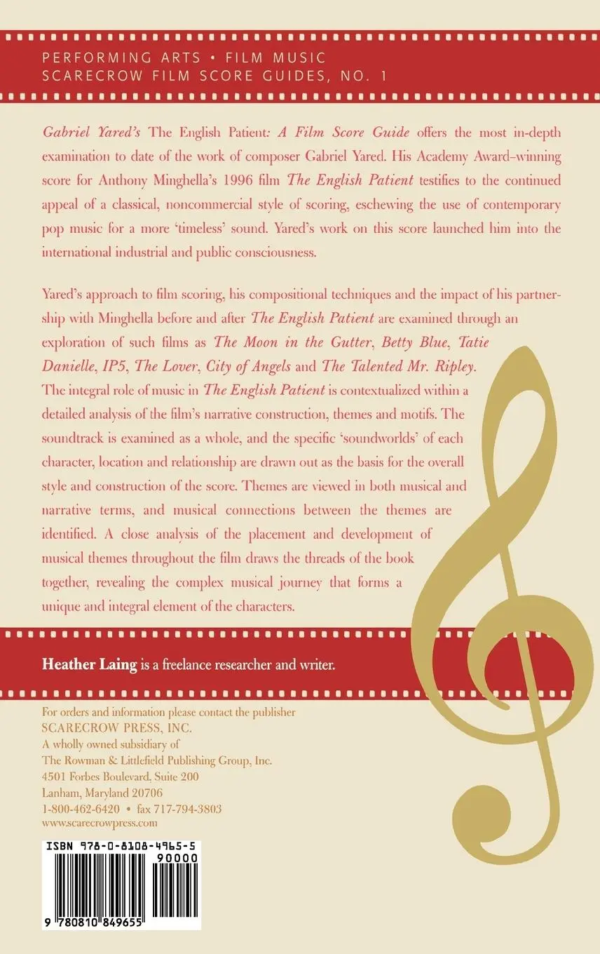 Rückseite: 9780810849655 | Gabriel Yared's The English Patient | A Film Score Guide | Laing