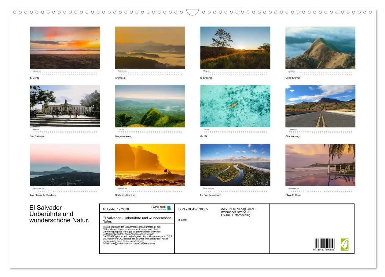 Bild: 9783457599655 | El Salvador - Unberührte und wunderschöne Natur. (Wandkalender 2026...